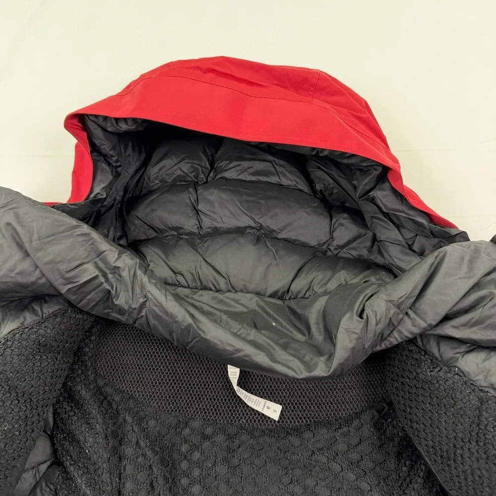 Lululemon Red Goose Down Long Hooded Winter Parka Coat Women's Size 6